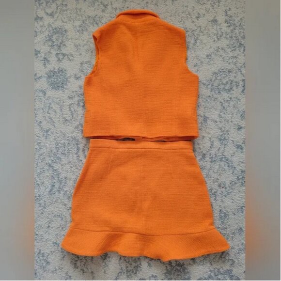 Zara Textured Tweed Skirt Set Size S - Picture 4 of 8